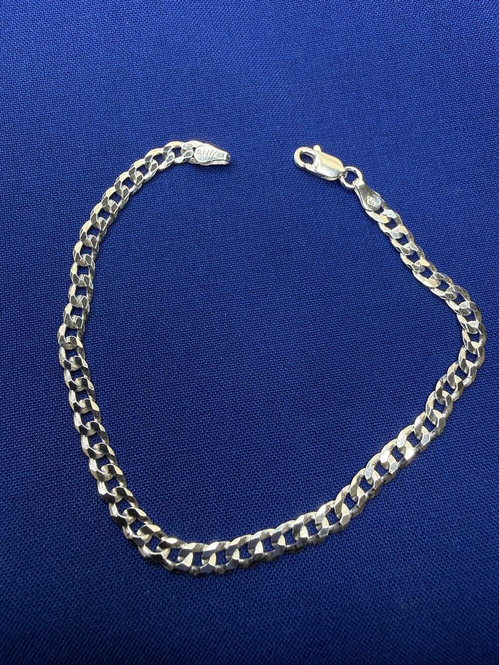 925 Italy Sterling Silver Miami Curb Link Bracelet 4.5mm 8